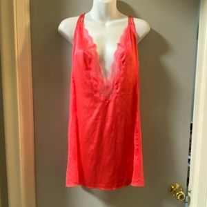 Victoria’s Secret Red Slip with Lace Trim Size Large